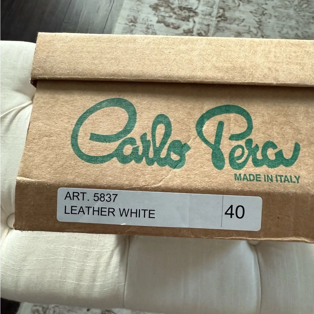 NEW Carlo Pera Genuine Italian White Leather‎ Shoes Size 9